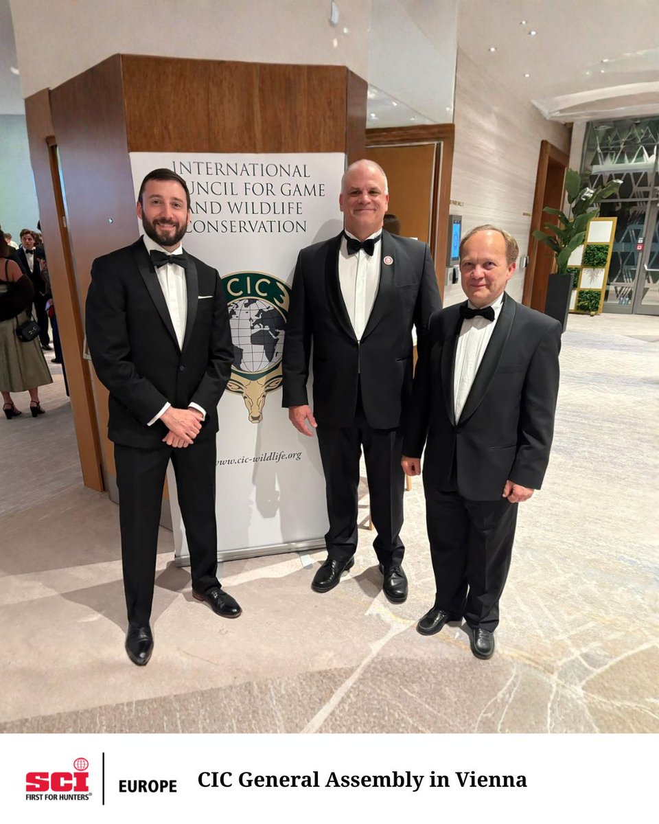EuropaSCI's tweet photo. SCI / SCIF attended the 72nd CIC General Assembly in Vienna 🇦🇹, joining global discussions on the “wildlife economy” and strengthening ties with conservation partners.
Luis de la Peña (Spain) was elected new CIC President. SCI congratulates him and thanks Dr. Philipp Harmer for his leadership.
SCI & CIC will continue working together, from CITES to new European conservation projects.