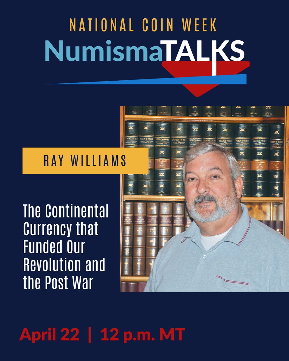 ANACoins's tweet image. Join Ray Williams for a look at Continental Currency and the State Coinages that emerged after the Treaty of Paris in this special #NationalCoinWeek NumismaTalks! 🏛️🇺🇸

📅 April 22 | 12 PM MT
RSVP for FREE: bit.ly/4tgX5UX 

 #Numismatics #America250