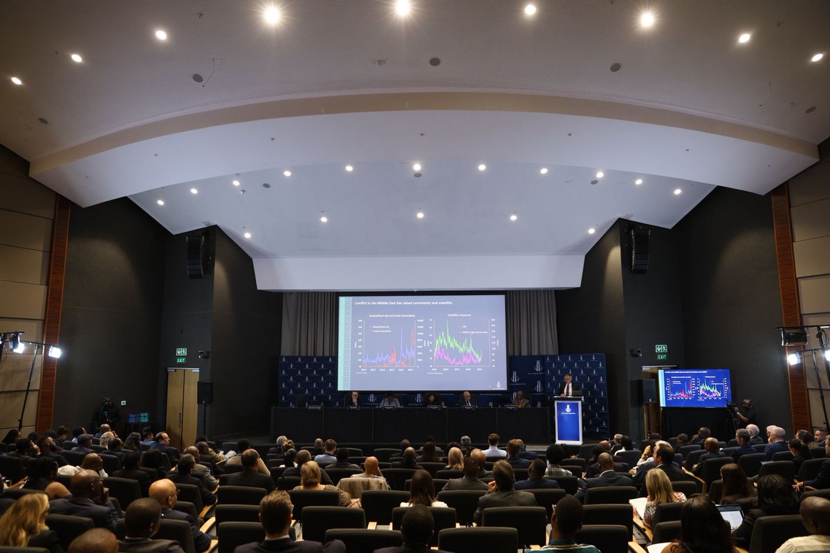 SAReserveBank's tweet photo. [IN PICTURES] The South African Reserve Bank hosted the Monetary Policy Forum at its Head Office in Pretoria – marking the release of the April 2026 Monetary Policy Review.

During the forum, Governor Lesetja Kganyago and members of the Monetary Policy Committee discussed global and domestic developments shaping monetary policy.

Watch the Monetary Policy Forum here: https://t.co/usZK3AIh0n

Read the MPR here: https://t.co/S3N4P3BWQ5

#SARBMPRApril26