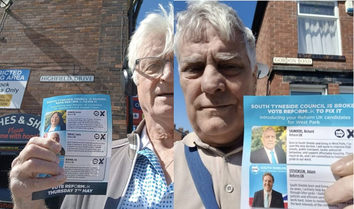 ReformDaily_'s tweet image. 🚪 Reform South Shields out in the wards again today - teams on the ground, speaking with residents &amp;amp; getting the message out

🗳️ Vote Reform 🇬🇧

#ReformUK #SouthShields #LocalElections
