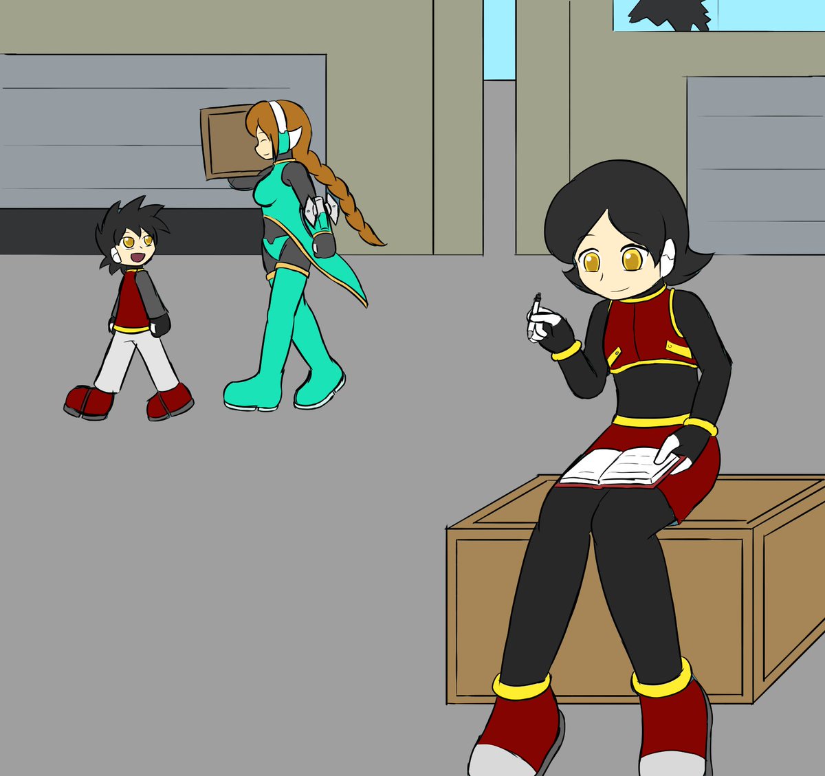 BigRinth's tweet photo. A small moment of peace with my Mega Man Zero OCs https://t.co/ZIFQT4ifXf