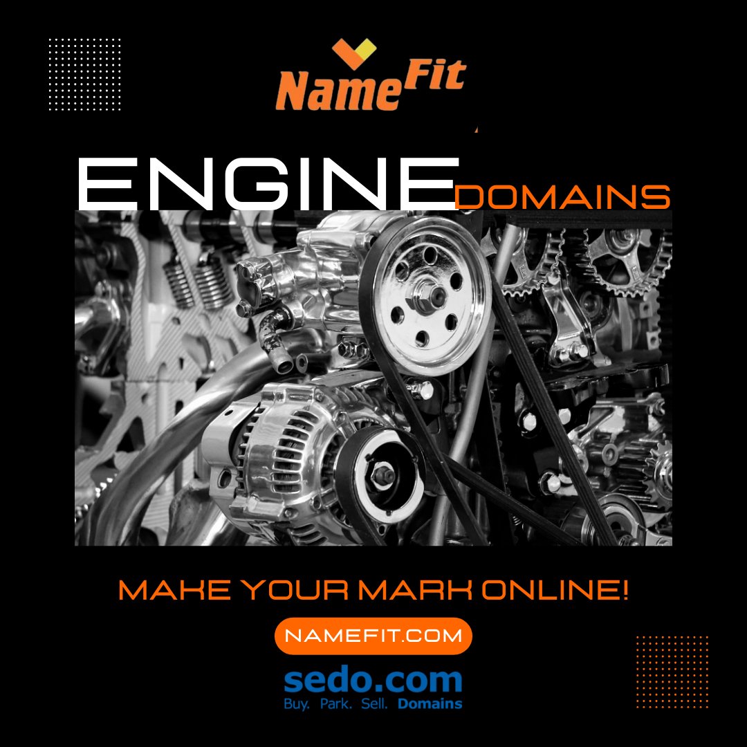 namefit1's tweet image. Only at NameFit you will find the best #Engine #domains for your #business. Visit now and start to build your mark #online!
Check our selected list of premium #DomainNames from #Sedo at
🚗 NameFit.com/Engine/

#driver #speed #UsedCars #cars #vehicle #tech #digital #dealership
