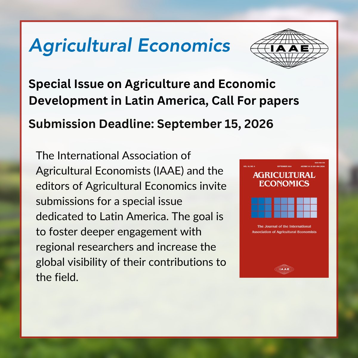 Int. Association of Agricultural Economists tweet media