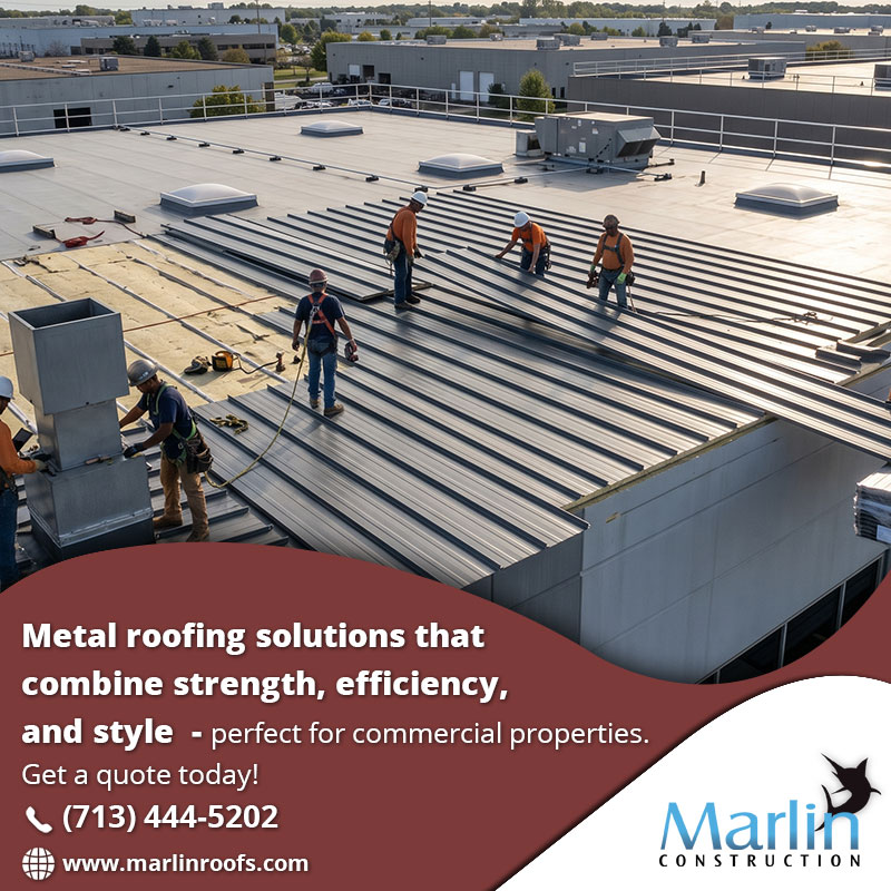 MarlinCons73349's tweet image. Metal roofing solutions that combine strength, efficiency, and style—perfect for commercial properties. Get a quote today!
Marlin Construction | 713-444-5202
#MetalRoof #CommercialRoof #RoofingSolutions