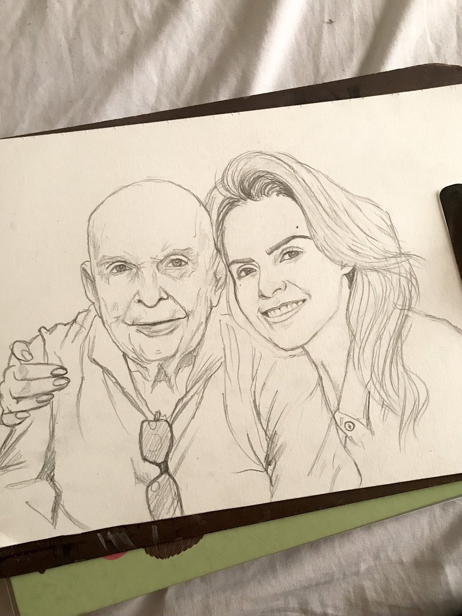 Thih__'s tweet image. Desenho da Ana Paula Renault e seu pai Gerardo Renault em andamento 🥺✍🏻 Ana campeã! #BBB #bbb26 @anapaularenault