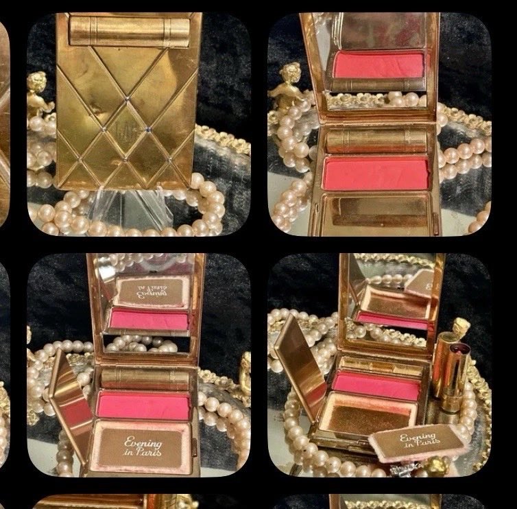 EbayBaby33's tweet photo. #VintageCompact #PowderCompact #VintageVanity
#Heather #VintageBeauty #CollectibleCompact
#VintageFinds #GiftIdeasFo Vtg Bourjois Evening in Paris Powder Compact Rouge Lipstick Set  Vanity Case https://t.co/hxsNLjZeYm #eBay via @eBay https://t.co/e79V99aHQl