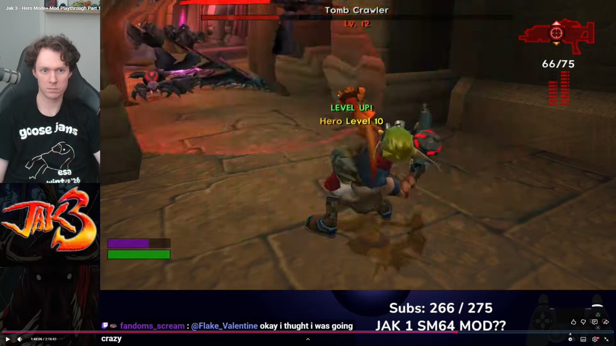 ThaRixer's tweet photo. Jak 3 OpenGOAL released 3 weeks ago and there's also a new insane mod called Hero Mode+

It features revamped missions, an RPG levling system, new bosses, new unlockables and an alternate dimension in the desert https://t.co/ig0gQcBJDc