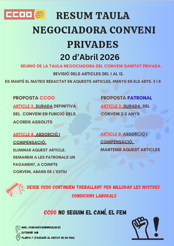 CCOOHGC1's tweet photo. Segona reunió del conveni…seguim✊🏼 https://t.co/mhxdPuGkYU