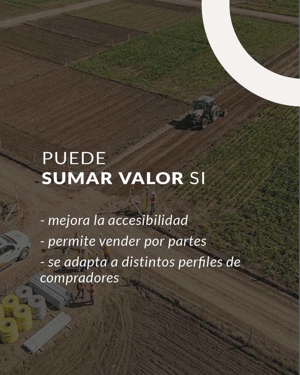 IndarCampos's tweet photo. Subdividir un campo puede ser una buena decisión.
O no.
Depende del tipo de campo, del uso y del objetivo, puede  potenciar el valor ó perder escala y funcionalidad.
Es una decisión estratégica.
Lo importante es entender qué tiene sentido para ese campo en particular. https://t.co/er1sS7X2FL