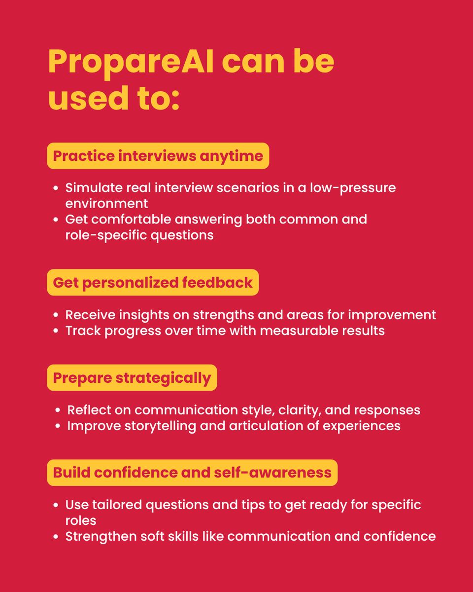 aspire_leaders's tweet photo. Aspire Institute has partnered with PropareAI to provide our graduates with tools that can help them optimize their resumes and better prepare for professional interviews using tailored, role-specific questions. Swipe to learn more about this amazing platform! #interviewprep https://t.co/VQRSsHbuqa