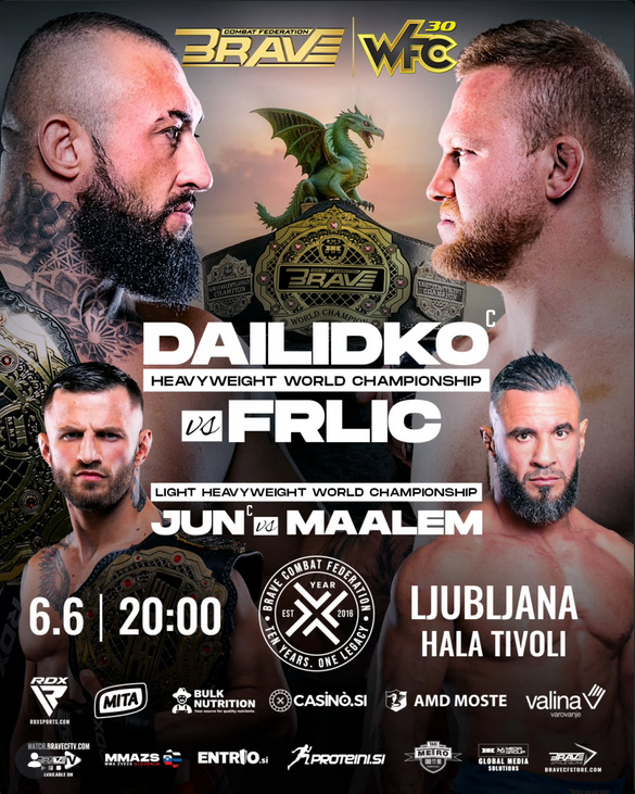 MMA__Matchmaker's tweet image. (C)🇱🇹Pavel Dailidko (11-2) vs 🇸🇮Miha Frlic (7-0-1)
(C)🇧🇦Erko Jun (9-3) vs 🇵🇰Mohamed Said Maalem (14-6-1)

#BraveCF x #WCF30 on June 6th

#MMA