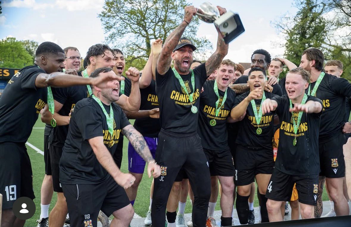 JamieCrellin's tweet photo. Champions 🏆 

A weekend I’ll never forget.

Built on hard work, belief, and togetherness—this group deserves everything 🧡🖤

Now one final push… Sussex Senior Cup final 🏆 https://t.co/qor8OHnhfd