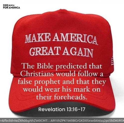 WDJW's tweet image. The #MaGa / #M666 mark of the beast is neither funny nor normal.