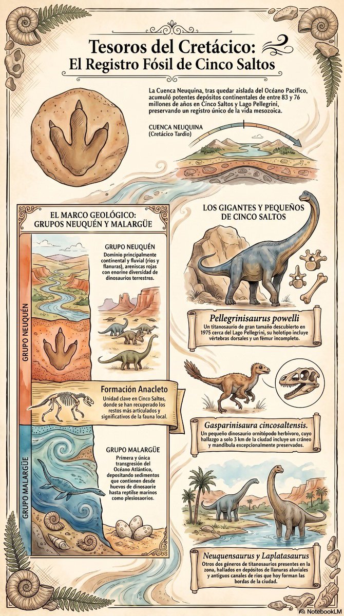 Un poquito de historia en Cinco Saltos, Río Negro 🔍🦕🌍 #Dinosaurios