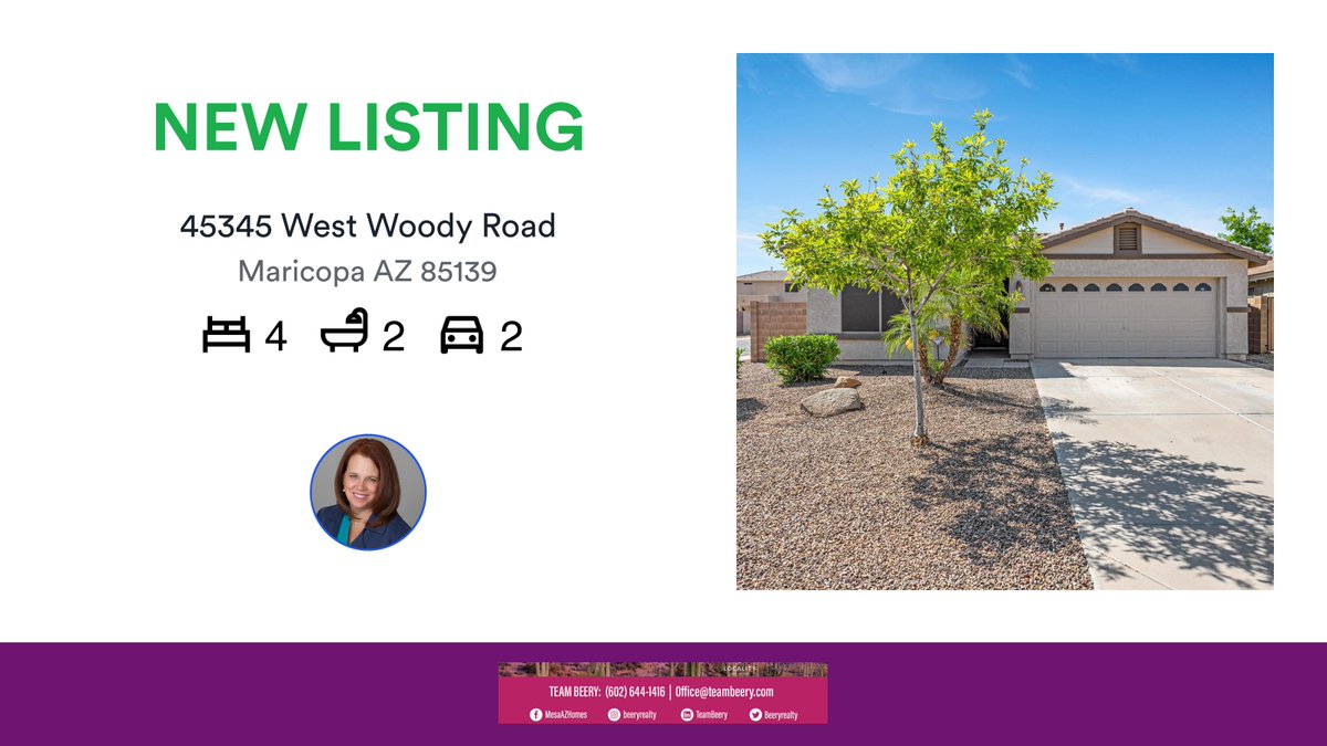 beeryrealty's tweet photo. 🛌 4 🛀 2 🚘 2
📍 

Our latest listing on RateMyAgent.

https://t.co/KTaLsorxIg

...
#TeamBeery #ArizonaHomes  #realestate #Whoyouworkwithmatters #findyourjoy https://t.co/JaU3FllgWq