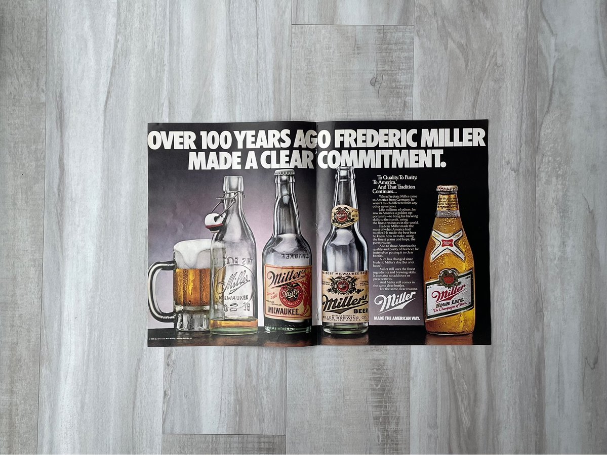 thehopczar's tweet image. 🍺 Beverage industry throwback! Miller High Life's iconic 1985 "Made the American Way" commercial is pure USA pride—born &amp;amp; brewed in America, no additives, just quality you can see &amp;amp; taste. This vintage gem still defines authentic beer ads today! 🇺🇸 #BeerNews #MillerHighLife