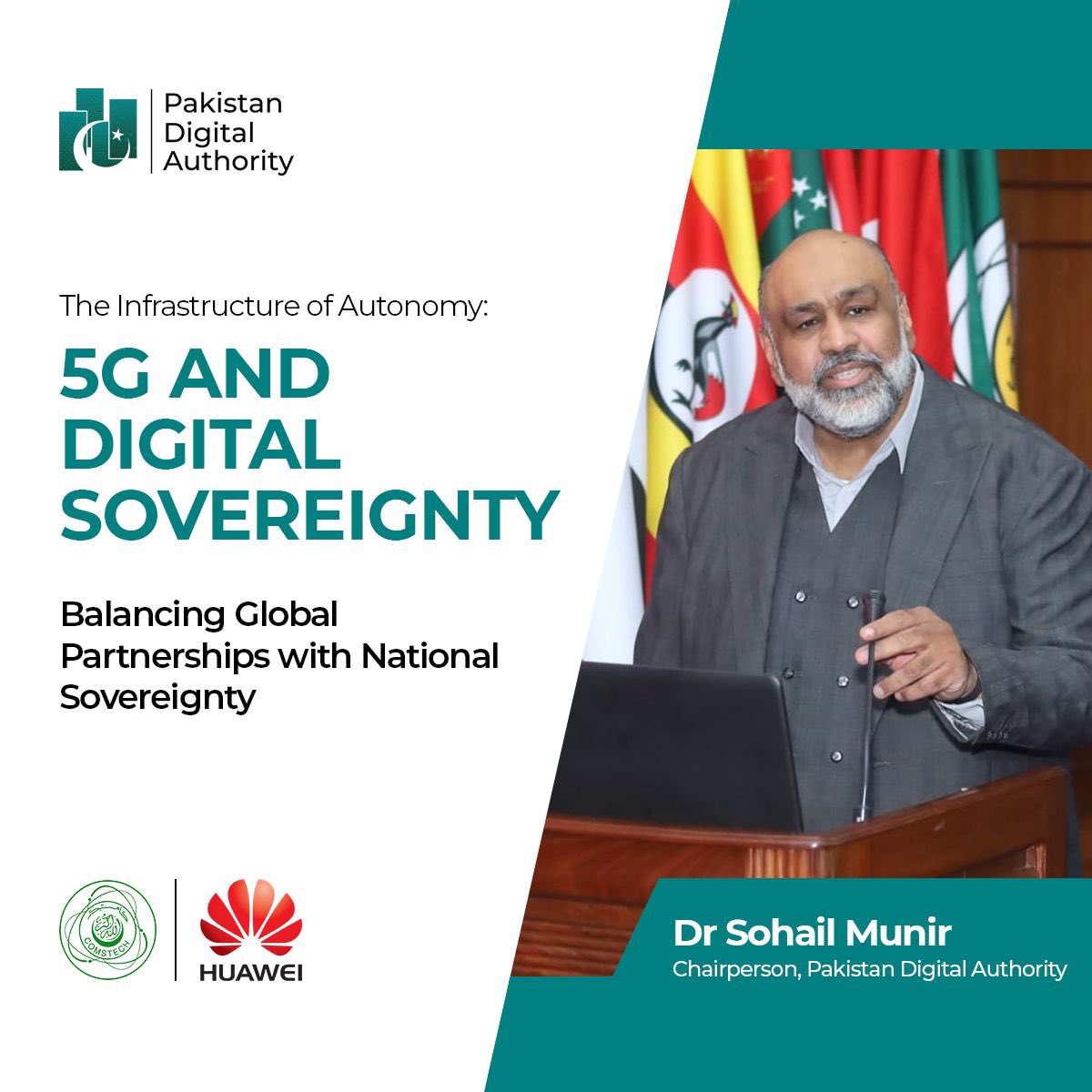 digitalauthpk's tweet photo. Digital autonomy is no longer optional, it’s foundational.

At the OIC-COMSTECH Secretariat in Islamabad, @OIC_COMSTECH Standing Committee on Scientific and Technological Cooperation and @Huawei jointly organized a seminar titled:

“The Infrastructure of Autonomy: 5G and Digital Sovereignty.”

Dr @sohailmunir delivered a compelling session on: “The Blueprint for Digital Autonomy: Balancing Global Partnerships with National Sovereignty.”

The message was clear, who controls your data controls your future.

From 5G as infrastructure, to data as a national asset, to AI as a strategic layer, the direction is evident, nations must engage globally while building sovereign capability, without dependency .

The session was held alongside the formal launch of the COMSTECH-Huawei ICT Academy, marking a step forward in building regional digital capacity.

The blueprint isn’t a document. It’s a decision.
