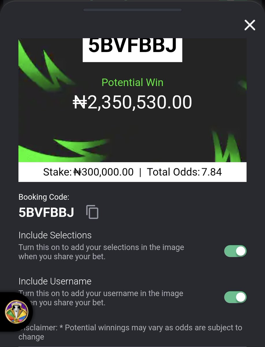Okechukwu_odd's tweet photo. BET9JA PICKS
7 odds ππ» Number 5BVFBBJ
#AlwaysBet9jaCode https://t.co/07a7EtTvEV