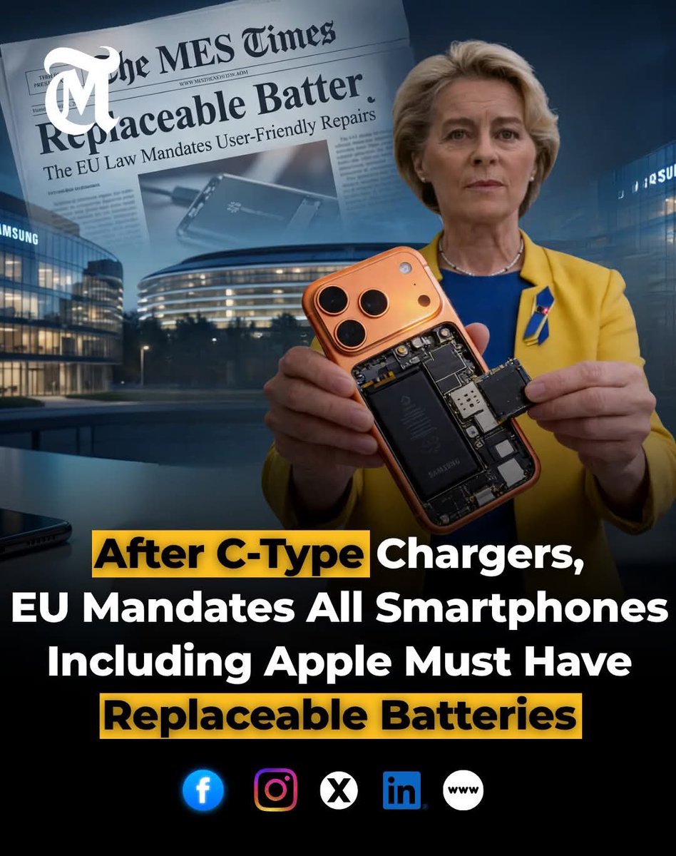 iamabdul_ch's tweet image. Even though this is an EU policy, it will likely impact the global market. Many companies design the same devices for all regions, similar to when Apple switched to USB-C with the iPhone 15.

#EU #Smartphones #TechNews #RightToRepair #Innovation