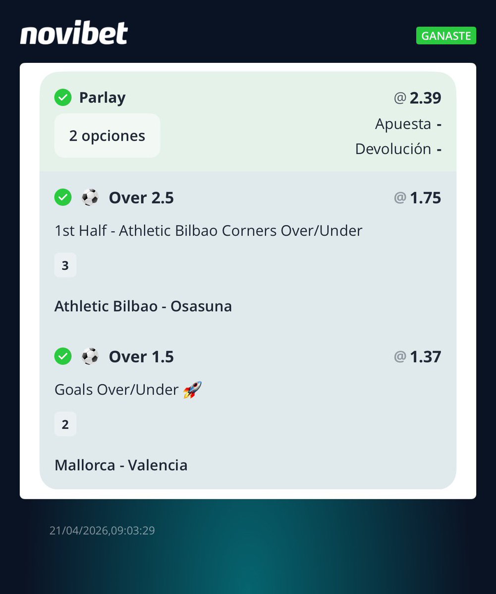 HBets21's tweet image. Volvimos con todo, Amonos 😎
#apuestasdeportivas #MondayVibes