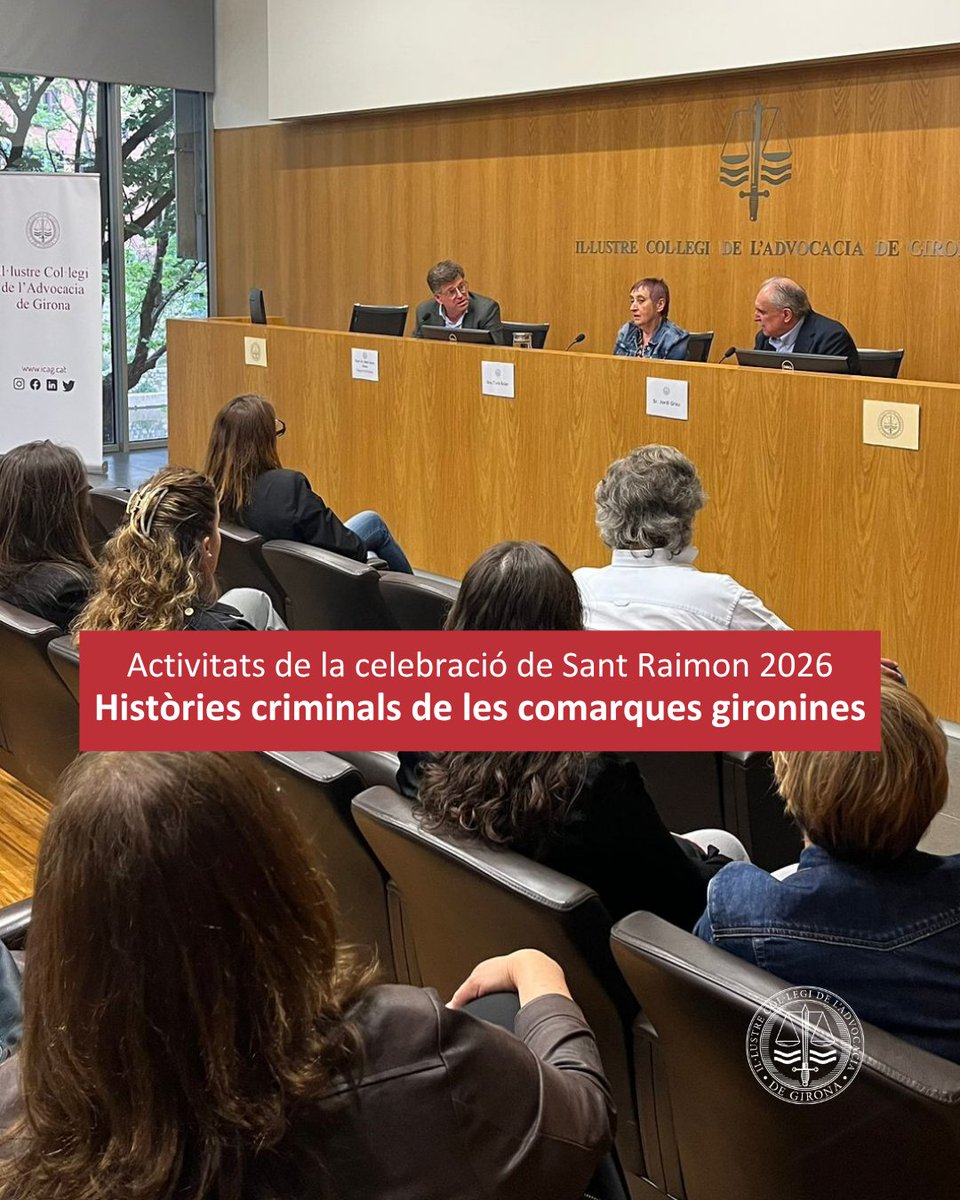 icagirona's tweet photo. 🗣️ Avui hem acollit la xerrada “Històries criminals de les comarques gironines”.
📚 Els periodistes Tura Soler i Jordi Grau han compartit alguns dels casos reals que han investigat i publicat en els seus llibres.
#ICAG #advocaciagirona #SantRaimonICAG #SantRaimon https://t.co/3SFWrzyFTA
