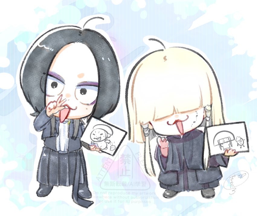 paka_zag03's tweet photo. まずはイラストが得意なお2人の共演記念🎉
なんとなく見てみたくなった衣装の組み合わせ https://t.co/QXSjduYtDW