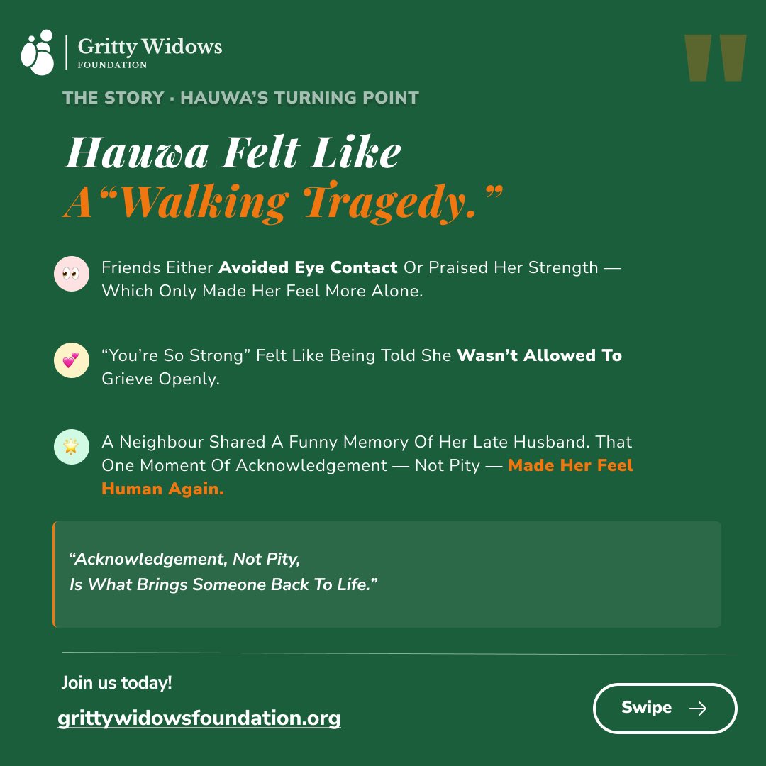 GrittyWidows's tweet image. Tip Tuesday: You don’t have to have the perfect words, you can just show up for her- She needs her community.

#Grittywidowsfoundation #salı #TipTuesday