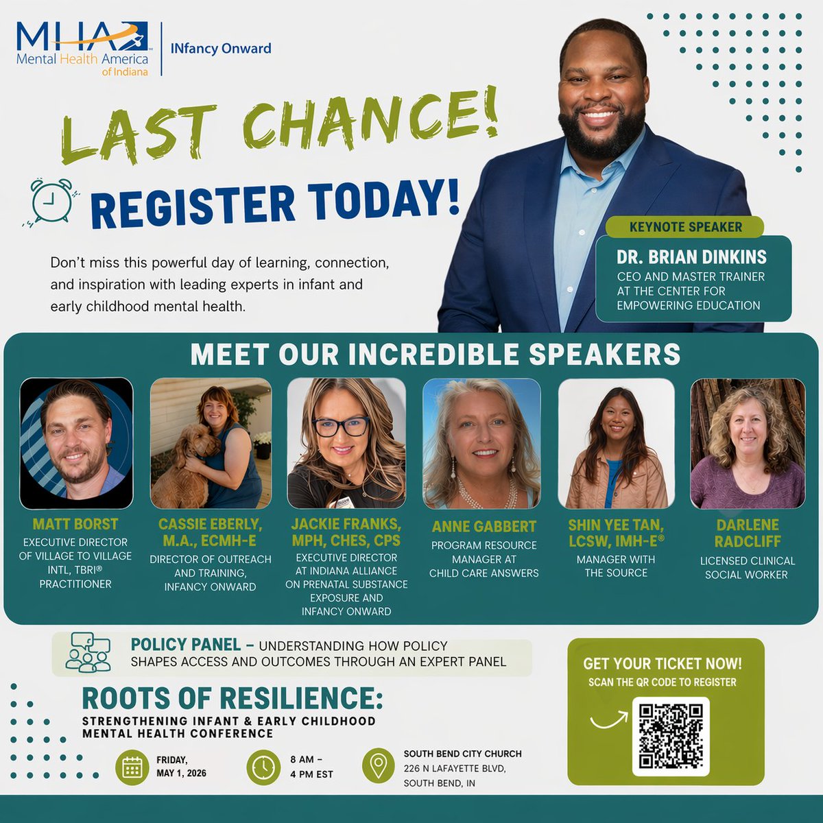 🚨 LAST CHANCE TO REGISTER! 🚨

Don’t miss this powerful day of learning, connection, and inspiration with leading experts in infant and early childhood mental health.

Secure your spot today—registration is closing soon!  shorturl.at/ZdwAf