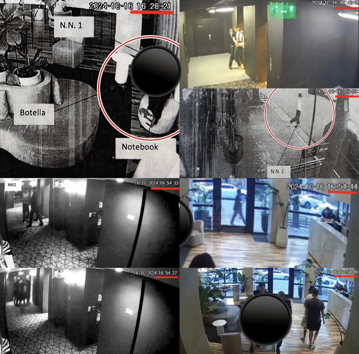 liamsevermore's tweet photo. How is Liam Payne in two different places at the same time?

1. We have Esteban Grassi (hotel staff) saying Liam was in his room on the third floor ‘smashing things’ at 15:26PM but we TMZ say on their ‘official’ timeline that Liam entered the lobby at 15:26PM. So was Liam upstairs ‘smashing things’ or in the lobby?

2. We also have Rebecca (hotel guest) saying Liam was at the elevators at 15:28PM but we have CCTV of Liam on the couch with his laptop at 15:28:21PM. So was Liam on the couch with the laptop or at the elevators? (top left photo) 

3. Then we have CCTV of Liam in the basement of the hotel with Ezequiel David Pereyra at 15:43:39PM but CCTV also shows Liam 15:43:??PM outside of the hotel. How is he in the basement and outside at the same time? (top right photo)

4. And finally we have Liam outside his room at 16:54:33PM and 16:54:37PM but we also have CCTV of Liam in the lobby at 16:54:44PM and 16:54:48PM. How is Liam on the third floor and in the lobby at the same time? (bottom left and right photos)

That’s FOUR separate instances so far, yet these inconsistencies are somehow NOT raising questions with investigators. WHY?

#JusticeForLiam #LiamPayneAppeal #OpenTheDevices #WeWontBeSilent #ExposeTheCorrupt