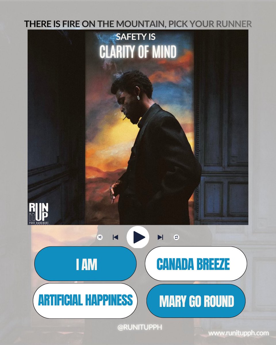 There is fire on the mountain, You can only pick one runner. 

What song will it be?

Check poll below 👇🏽