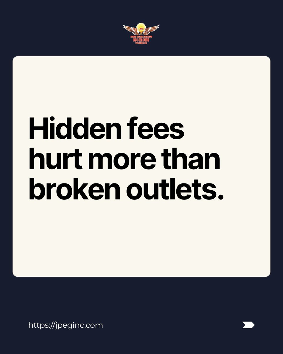 markarruda69919's tweet image. Electrical work shouldn’t feel like a guessing game. Get clear communication, transparent pricing, and technicians who respect your time and property.

#professionalservice #transparentpricing #electricalcontractor