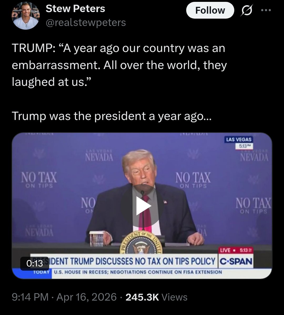 ClarkKentE29's tweet image. #Xnews: #PresidentTrump says whole Earth was laughing at #USA last year...

...while him was #PotUS.