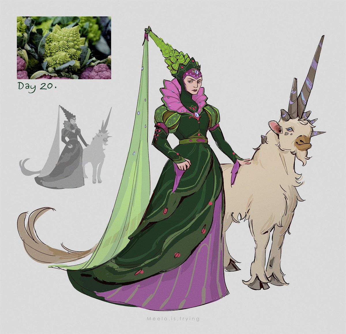 MeeloIsTrying's tweet image. Day 19 &amp;amp; 20 of the conceptcore april challenge! 🌀🥦#characterdesign