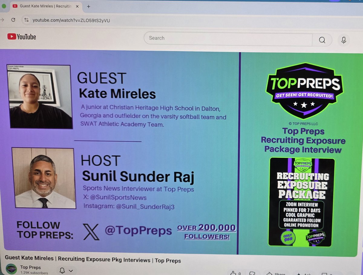 SunilSportsNews's tweet image. @TopPreps Recruiting Exposure Package Interview with #KateMireles @KateMirele14766 a junior @ #ChristianHeritageHighSchool #Dalton #Georgia  outfielder on @CHSAthleticsGA varsity softball team &amp;amp; #SwatAthleticAcademy @SWAT_Ath_Acad  🎙️🥎 youtube.com/watch?v=ZLO59t…