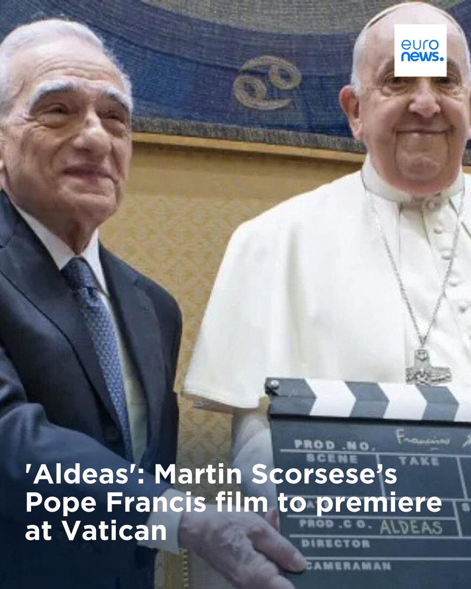 euronews's tweet image. The Vatican will screen the film 'Aldeas', which features Pope Francis' last on-screen interview. The premiere takes place on the one-year anniversary of his death. #Cinema
➡️ l.euronews.com/OCqy