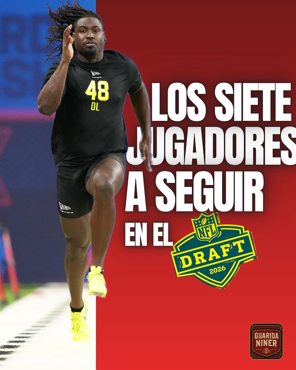 Guarida_niner's tweet photo. ¡LOS FAVORITOS PARA SER NINERS! 😤🔥
Estamos en la antesala del #DraftNFL y destacamos a los 7 jugadores que podríamos ver llegar a los #49ers, ya sea en primera o segunda ronda. 😱 https://t.co/SpXxJXe2rc