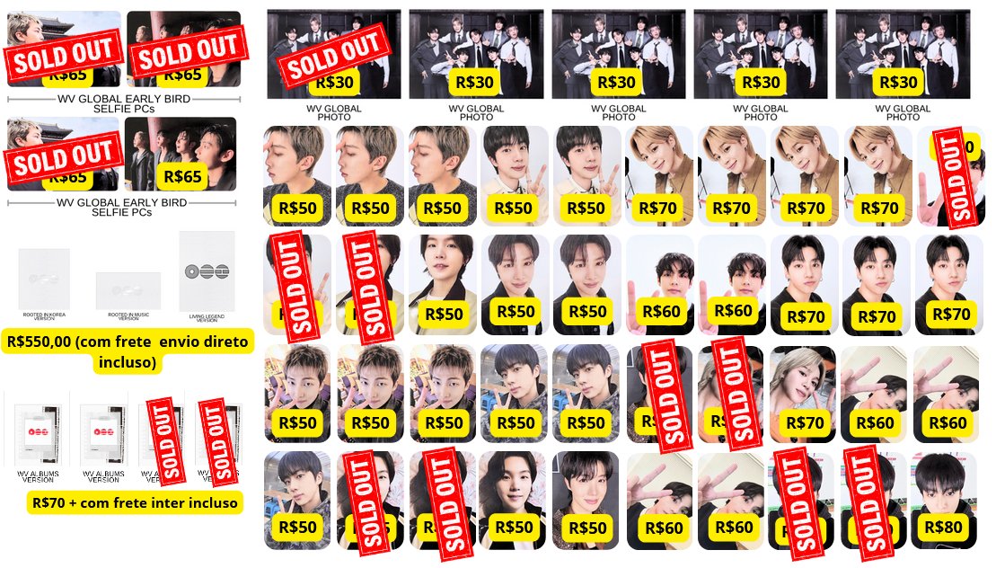 VENDA / VENDO

ARIRANG - Set de álbuns, Weverse Álbum, POBS WV Global / KR

💸 Valores na imagem + frete

* Pagamento via Pix, MP ou Picpay (com taxas)
* Feedbacks em: #1310collector_feedbacks