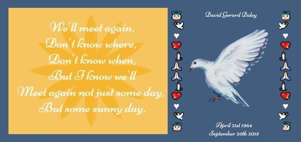 tTone2132's tweet image. 👨🏻‍🎨 🎨🎈  🎶 🌠 🧭 🎁 🧁 ✨  🌌 🥂 🕊️ 🙏🏻 🕯️ Happy Heavenly Birthday David Gerard Daley! 🕯️ 🙏🏻 🕊️ 🥂  🌌✨ 🧁  🎁  🧭 🌠🎶  🎈  🎨👨🏻‍🎨 
April 21st, 1964 - September 20th, 2015

facebook.com/tTone14/