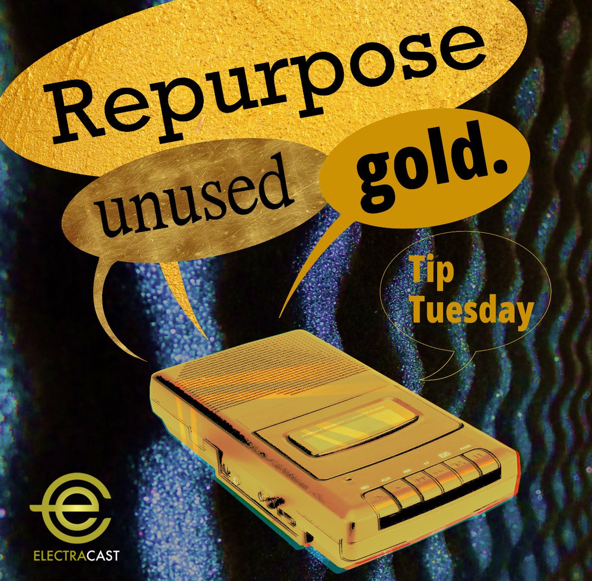 ElectraCast's tweet photo. Tip Tuesday💡

Don’t let great content collect dust. That story your guest told that didn’t make the final cut? That’s hidden gold✨

Turn it into a bonus mini-episode, a Patreon exclusive, or a scroll-stopping clip. The best creators don’t just create more; they reuse smarter. https://t.co/SWDFsT4fGA
