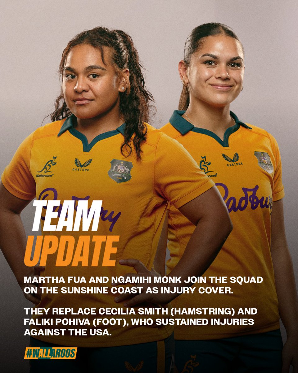 WallaroosRugby's tweet image. Wishing Cee and Faliki all the best in recovery 💚💛
