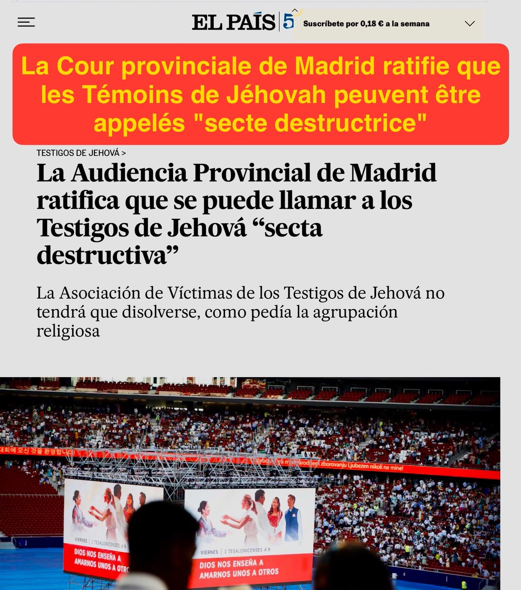 EuroParentalNet's tweet photo. Selon la décision du TRIBUNAL DE TORREJON DE ARDOZ (Madrid - Espagne) 6 décembre 2023 confirmée par la Cour de Cassation le 20 avril 2026
#Sectarisme nous pouvons ajouter #Pedocriminel grâce à la l’Arrêt de la Cour de Cassation du 28 janvier 2026 obtenue par @serra_jade et Claire https://t.co/QpkVYCbQ4G