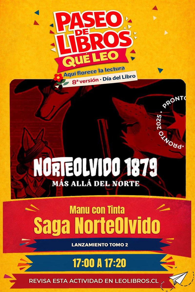 queleocopiapo's tweet photo. Manu con Tinta llega a #PaseoDeLibrosQuéLeo con el lanzamiento del tomo 2 de la saga NorteOlvido. Novela gráfica que cruza historia, memoria e identidad de Atacama. 😱

🕒 17:00 a 17:20
📍 Parque Kaukari, Copiapó. 

Más información en https://t.co/xi26K6D6ad
#DíaDelLibro #Copiapó https://t.co/CguVzii85E