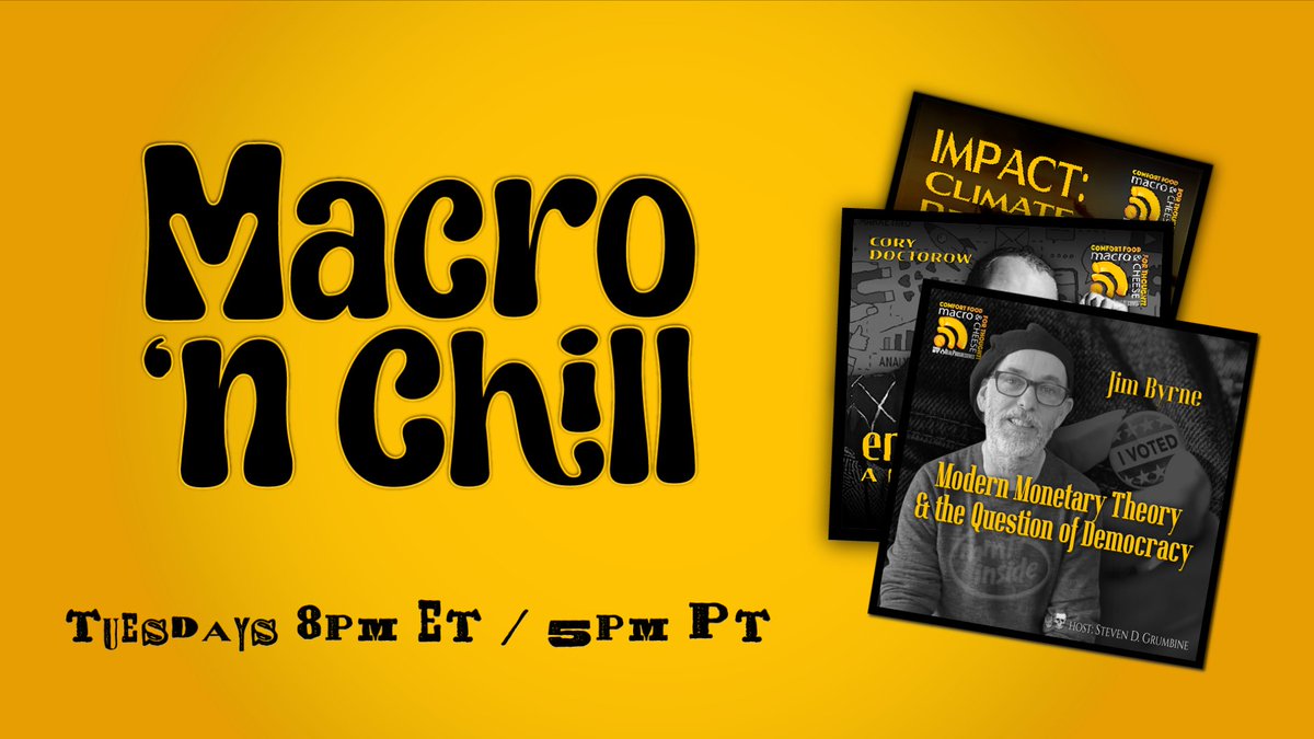 RealProgressUS's tweet image. How does #capitalism dictate how #economics is taught?  Join us tonight @ 8 pm ET for Macro n Chill to listen to &amp;amp; discuss our latest @CheeseMacro ep. ft. Jim Byrne of @MMT101DotORG! 

Register: us06web.zoom.us/meeting/regist…