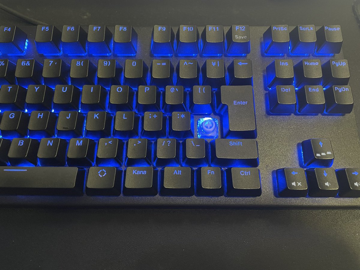 昨日、キーキャップ全て外して洗って朝からはめてたらラスト一個どこいった？