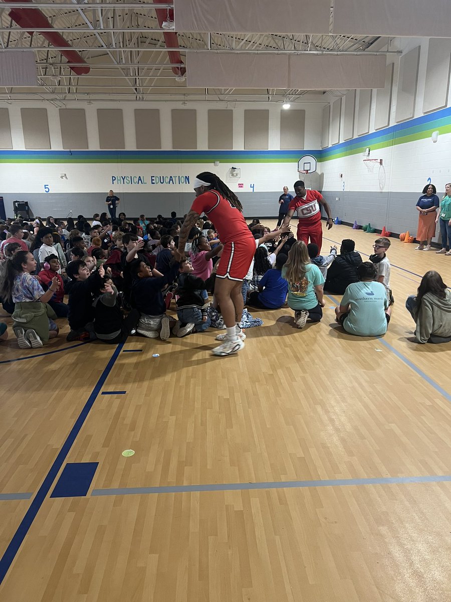 CSUCougarsMBB's tweet photo. Jaylen Harris bringing the energy to the Eagle Ridge Pep Rally today! 🔥💙 

#CSUMBB | #GoCSU | #Family https://t.co/kejUzWSc88