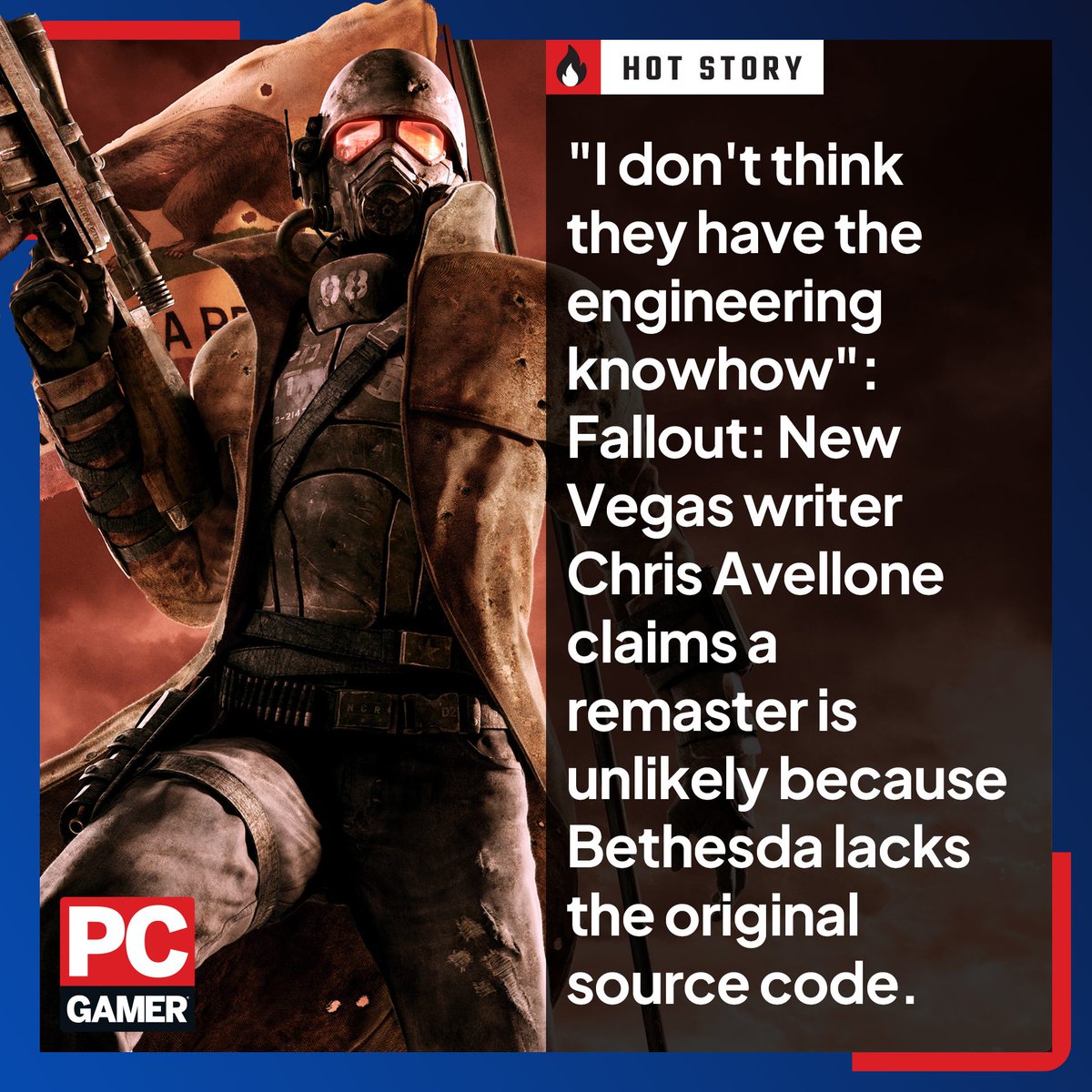 pcgamer's tweet image. I'm not quite sure that would be the biggest issue 😐

pcgamer.com/games/fallout/…

#pcgamer #pcgaming #fallout #falloutnewvegas