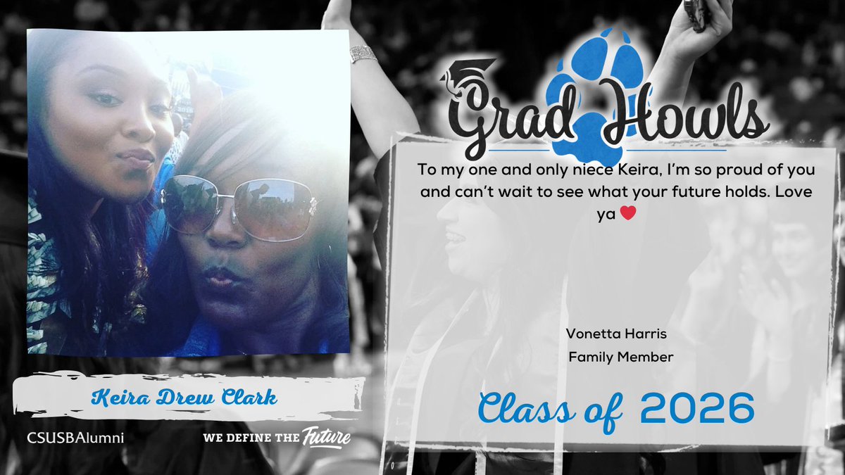CSUSBAlumni's tweet image. Celebrating our graduating Coyotes and this unforgettable milestone 🎓💙 Show them some love in the comments 🐾
#GradHowls #CSUSBAlumni #CSUSB