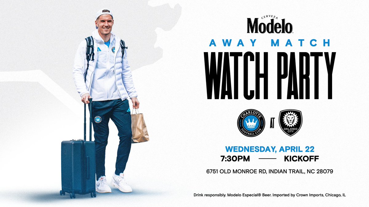 CharlotteFC's tweet image. 24 hours out from our official away match watch party with @ModeloUSA at The Trail House 👀

Let's cheer on The Crown against Orlando City SC together! 

👑: bit.ly/4tjolSS