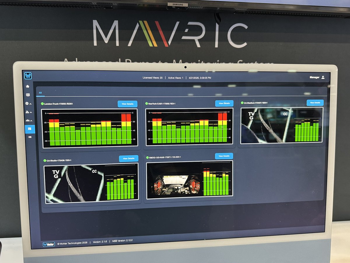 DaleProAudio's tweet photo. The @Wohler MAVRIC software monitoring system in action #NABShow https://t.co/r8TPwWWv9U