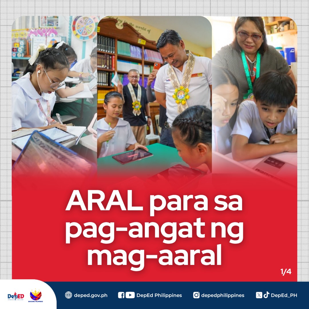 DepEd_PH's tweet photo. Sa #ARAL, kasama ang mga guro na gagabay at magtuturo sa ating mga bata! 📚

Malinaw sa ilalim ng DO 18, s. 2025 na ang ARAL tutors ay binubuo ng mga guro, para-teachers, pre-service teachers, at iba pang sinanay na indibidwal. Lahat ay may sapat na training at kakayahan.

Hindi ito dagdag na klase lang, ito ay pagtutok at tiyak na pagkatuto para matulungan ang bawat batang maabot ang kasanayang nararapat sa kanilang antas.

Sama-sama, tulong-tulong upang walang batang maiwan sa pag-unlad.

#DepEdPhilippines #BagongPilipinas